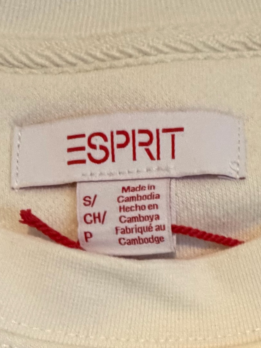 Esprit Crewneck Sweatshirt White Retro Logo NWT Size Small 80s Style - Picture 4 of 6